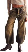 Barrel Jeans Women Baggy  Jeans for Women y2k Cargo Jeans Wide Leg High Waist Midrise Button Fly  Fall