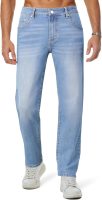 men Jeans Classic Regular Fit Straight Stretch Denim Pants