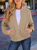 Womens Zip Up Sweatshirts Jackets Long Sleeve Casual Loose Outwear with Pockets