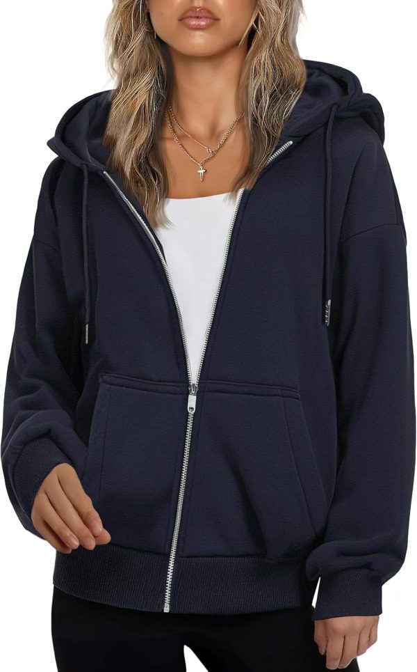 Hoodies Women Zip Up Hoodie Oversized Sweatshirt Fleece Jackets Spring Fall Winter Coats Fashion